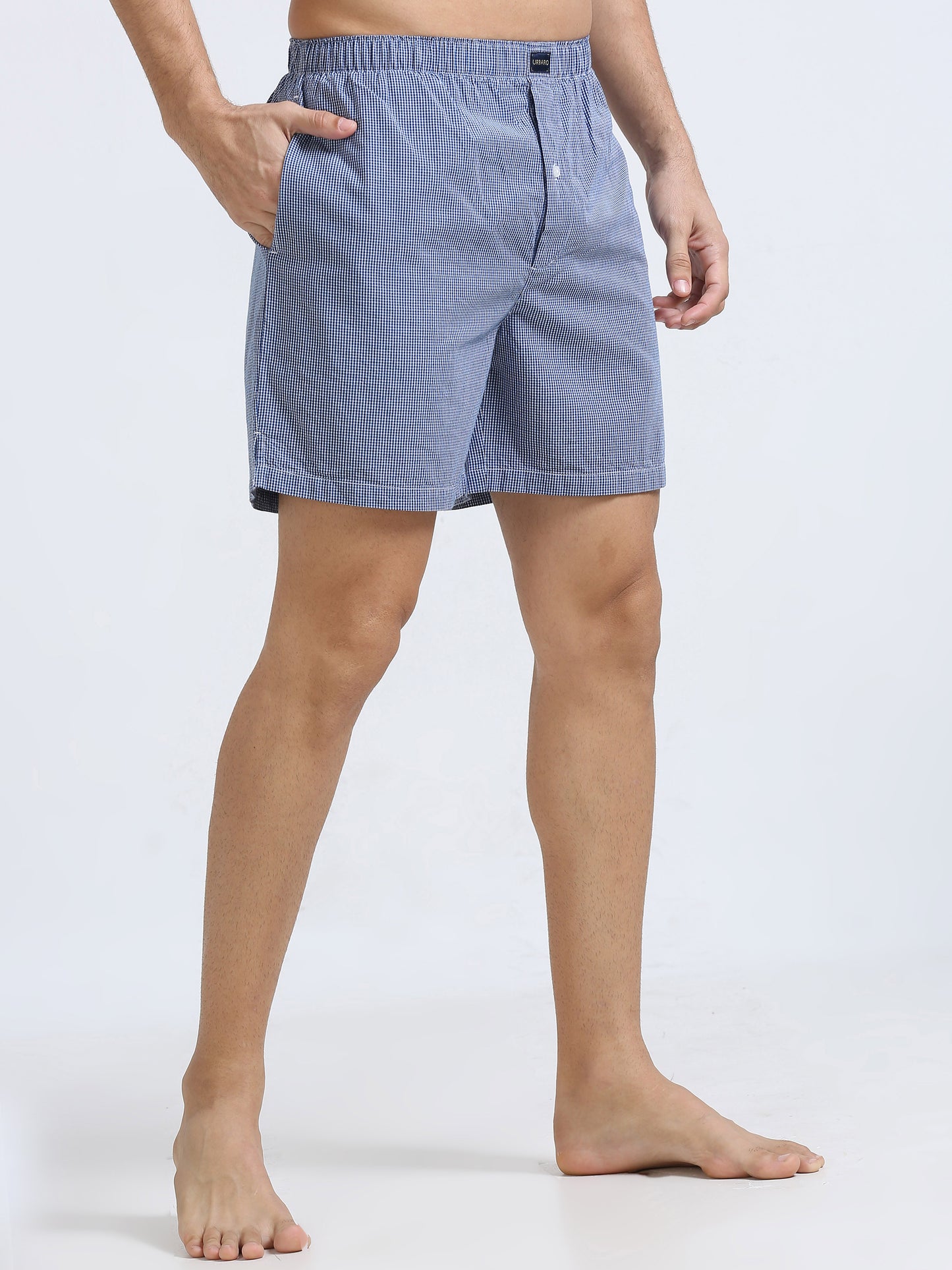 Midnight Blue Plaid Boxer Shorts