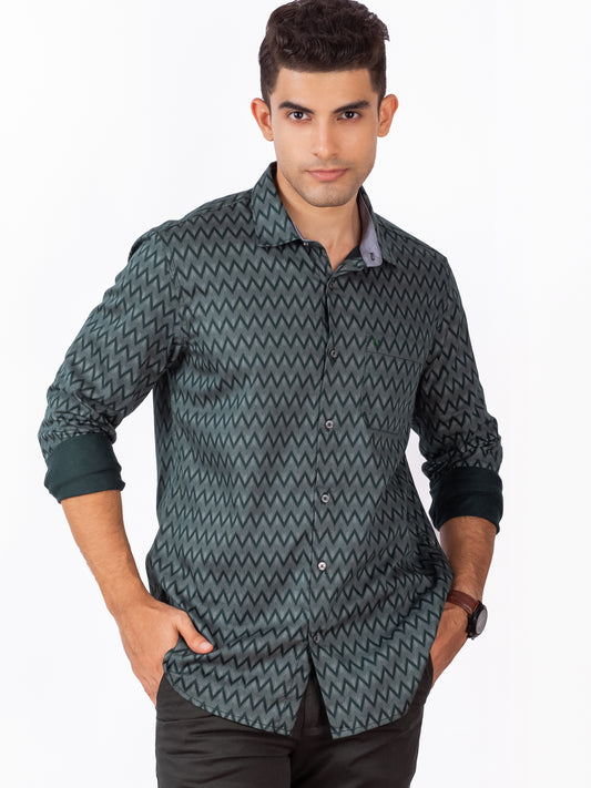 Dark green ZIGZAG Shirt