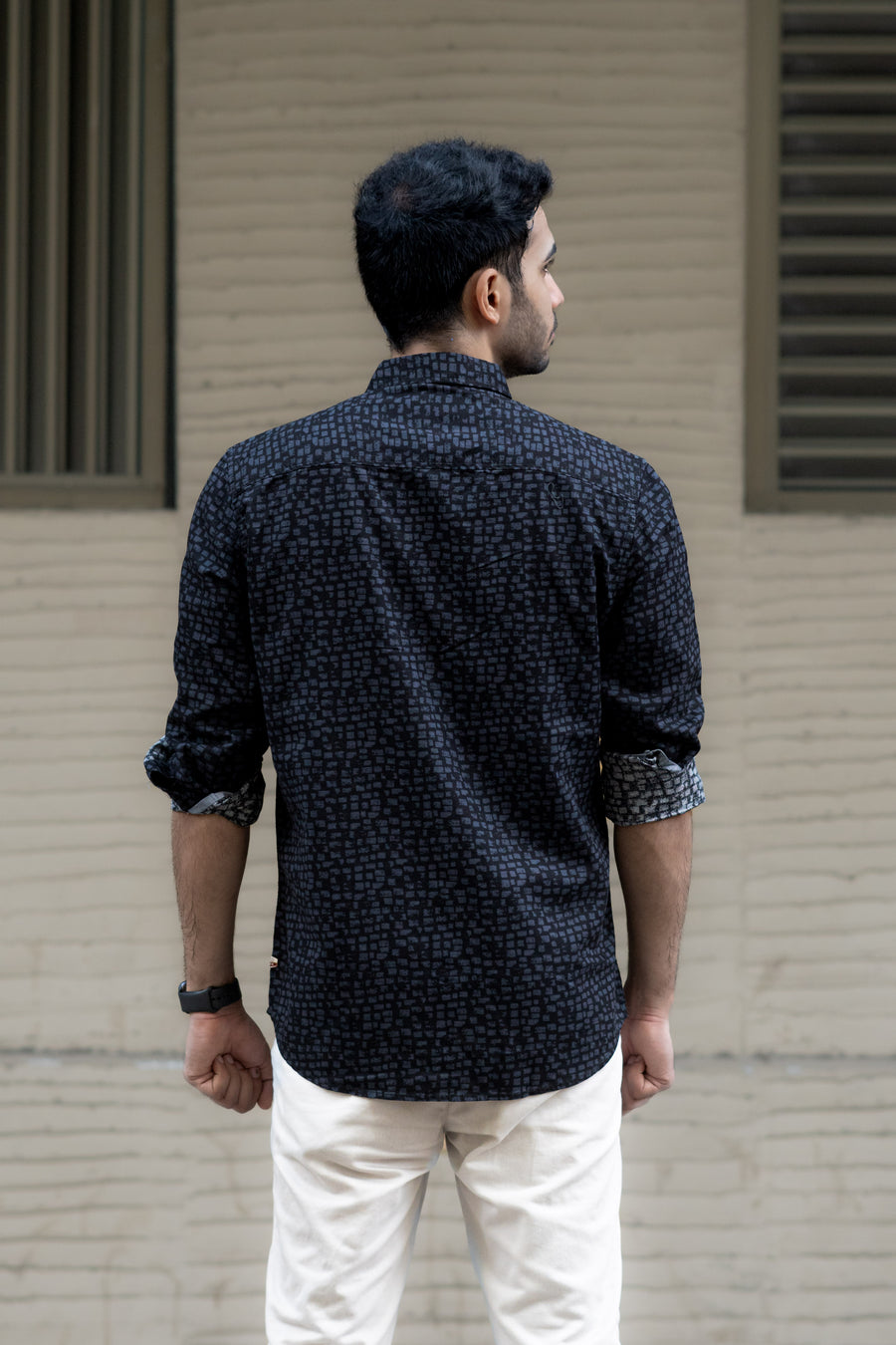 Jet Black Graphic  Print Shirt