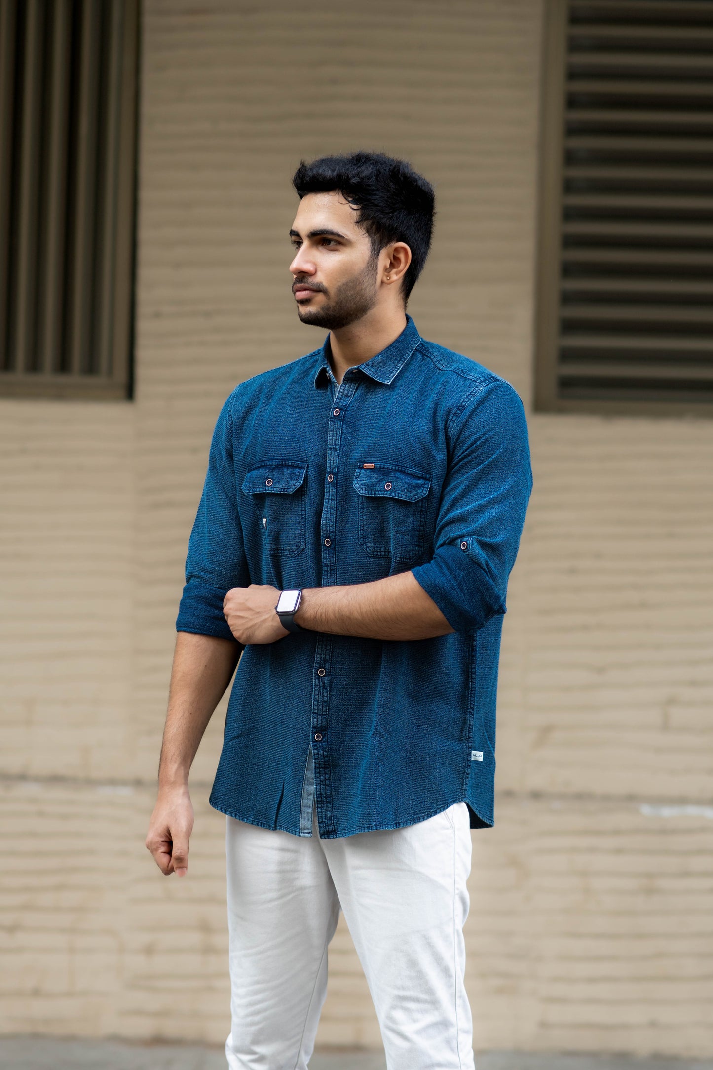 Nautical Navy Indigo Denim Shirt