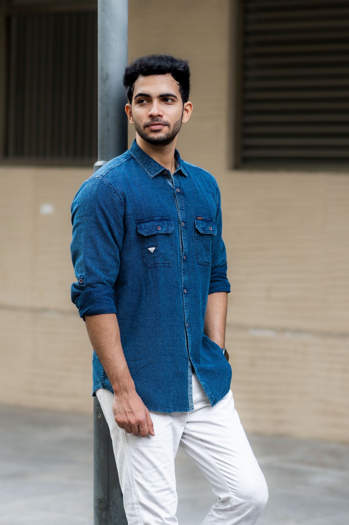 Nautical Navy Indigo Denim Shirt