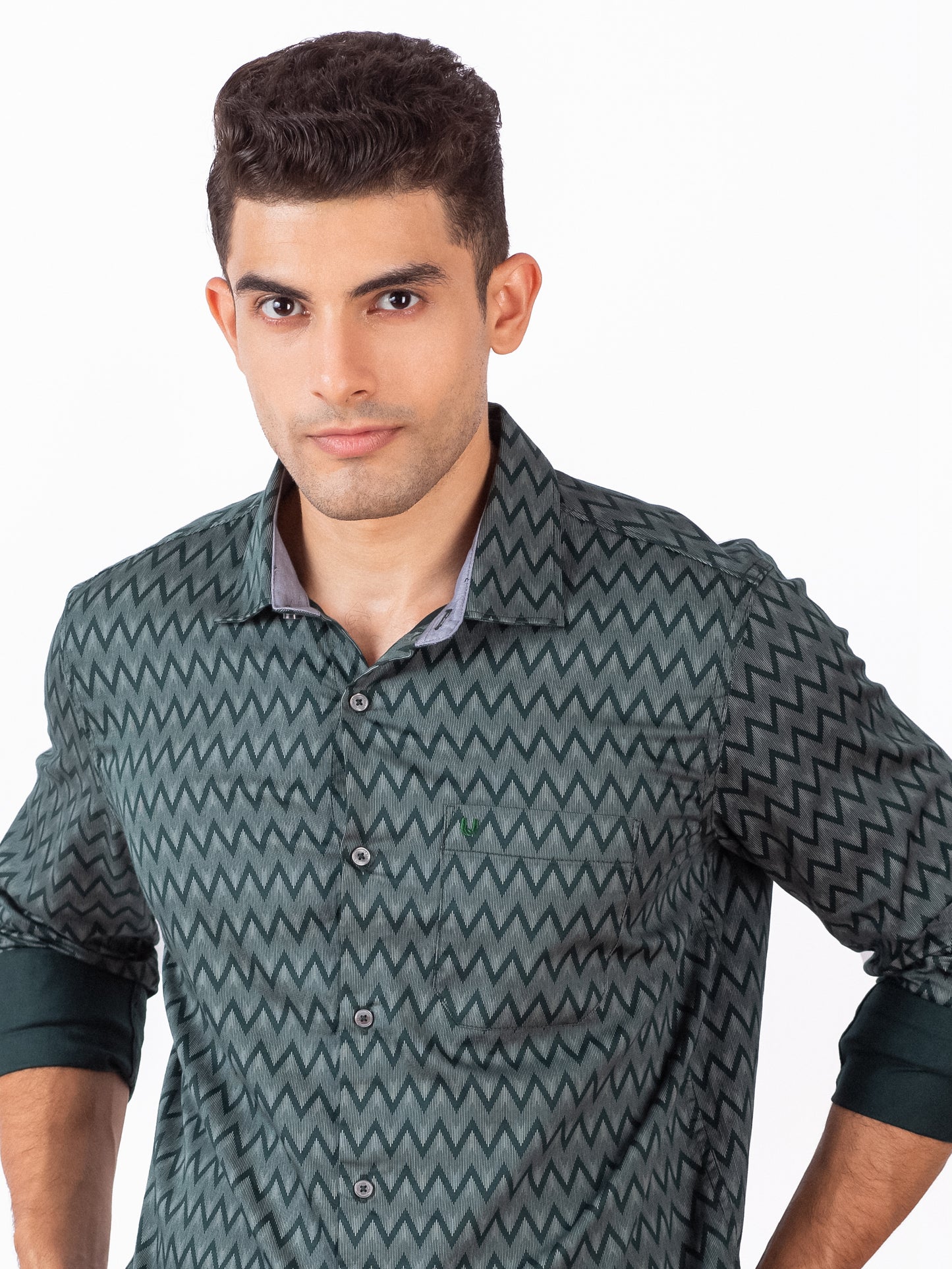 Dark green ZIGZAG Shirt