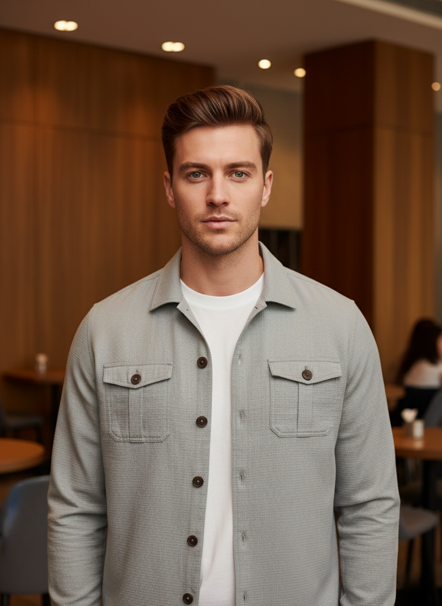 URBARO Khaki Utility Shacket