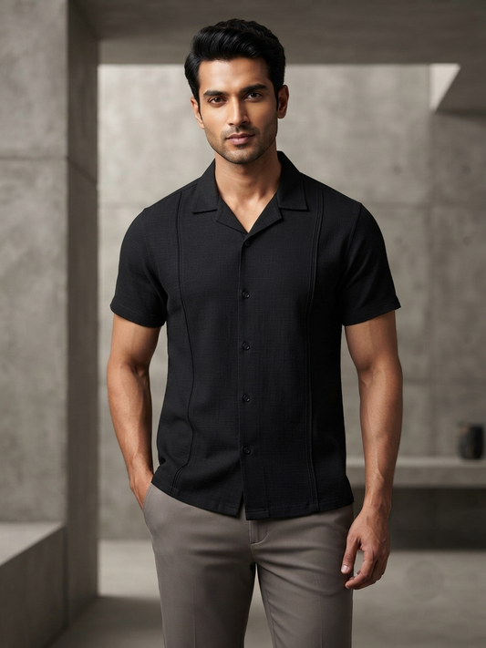 Men's Black Co-ord Shirt