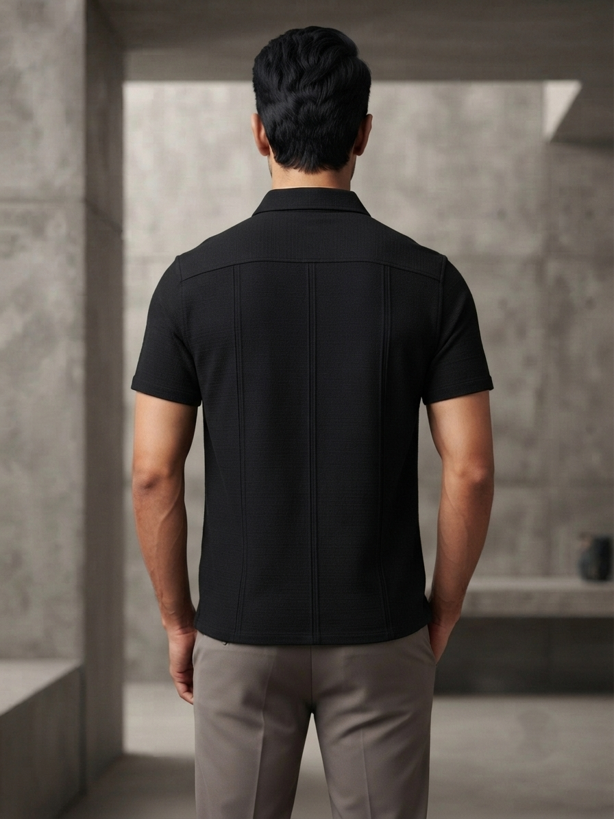 Men's Black Co-ord Shirt