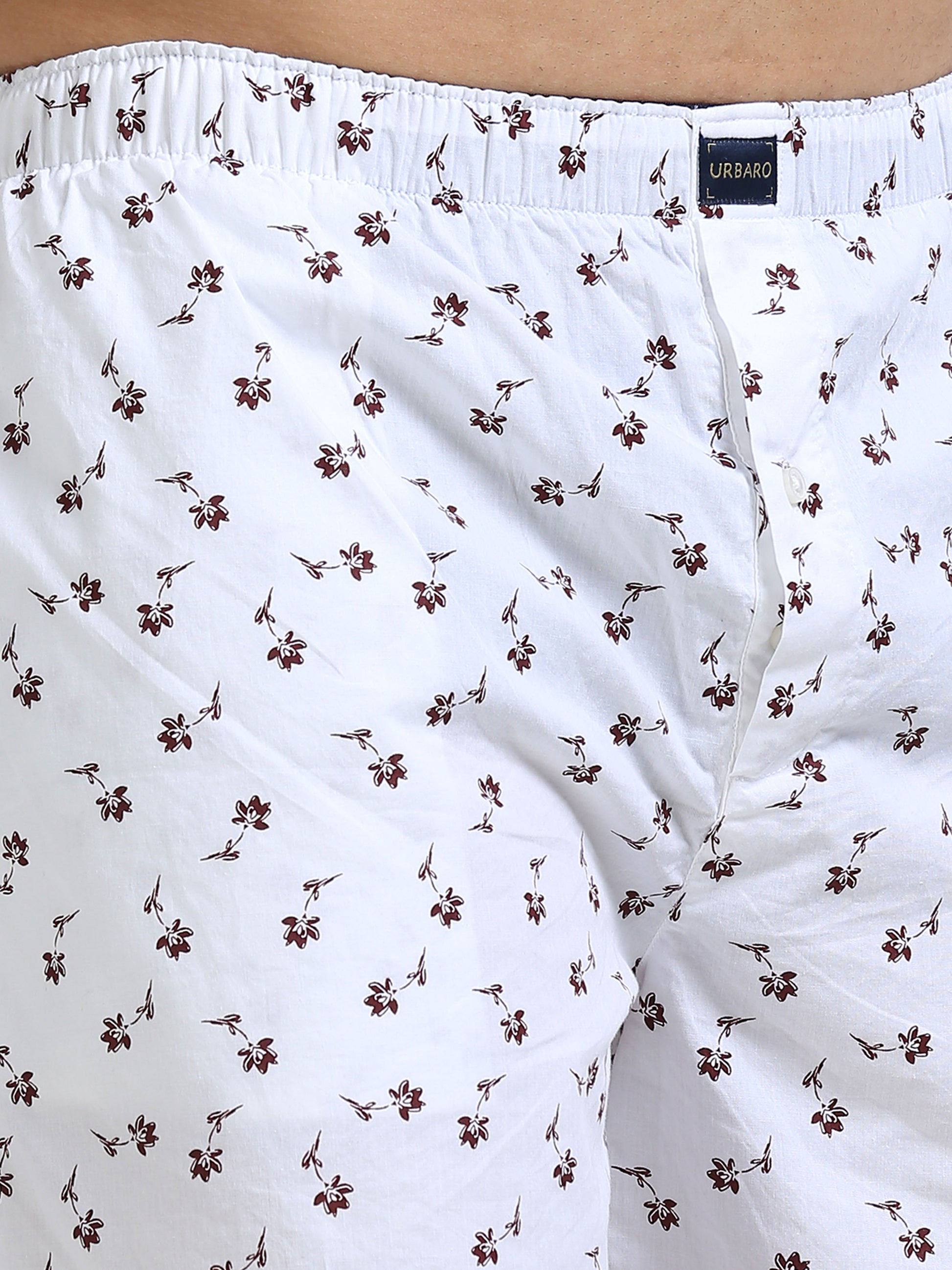 Brick & Cream Print Boxer Shorts