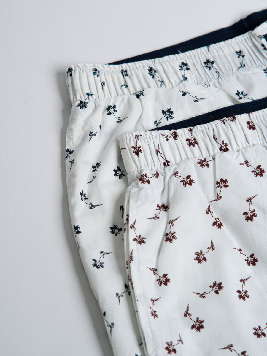 Brick Red x Midnight White Boxer Shorts