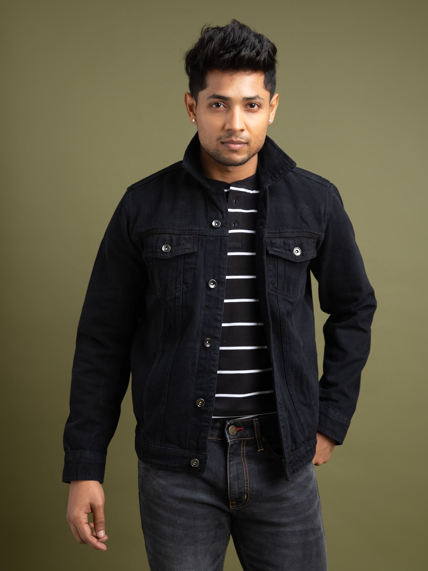 Coal Black Denim Jacket