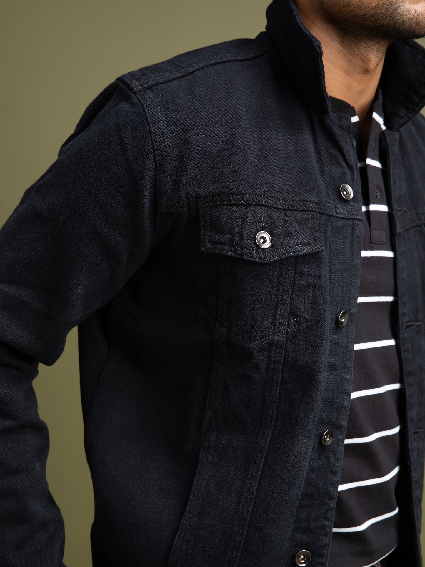 Coal Black Denim Jacket