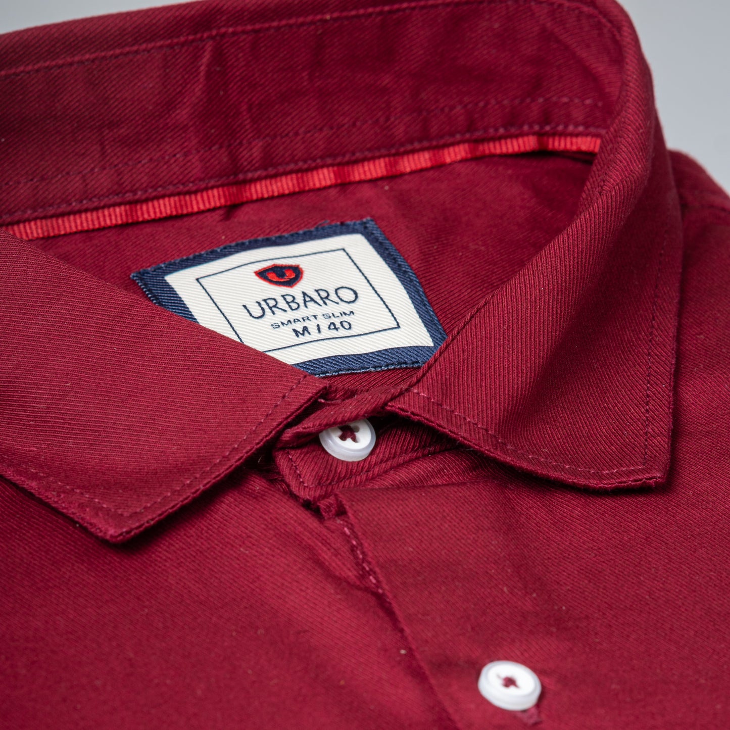 Urbaro Maroon Full Sleeve Plain Shirt