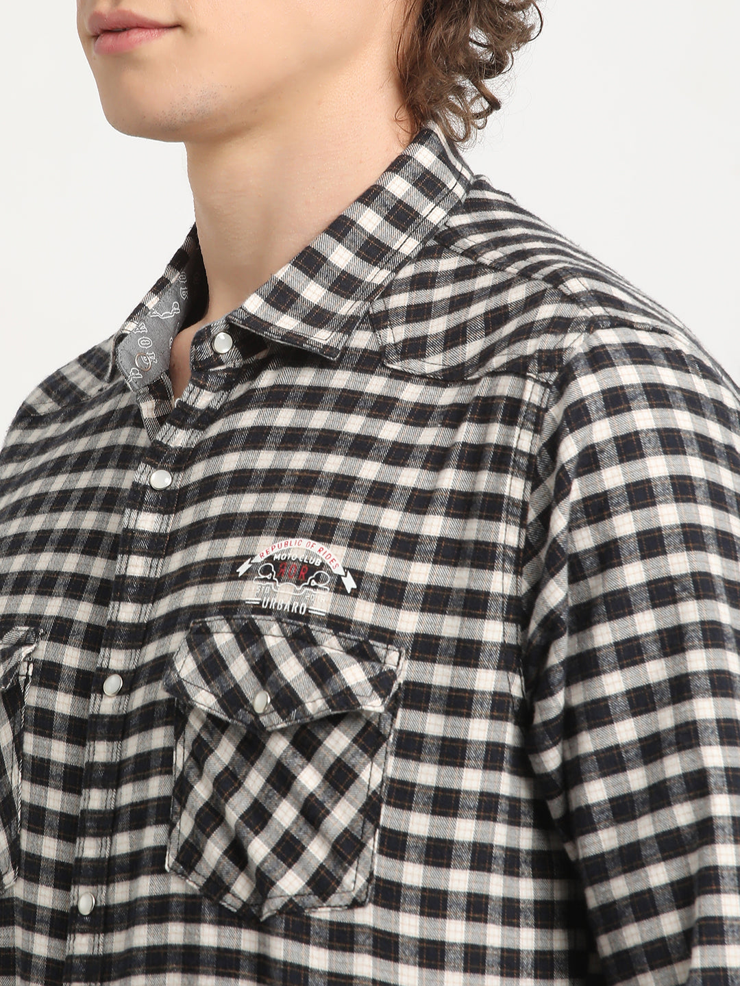 Blackened Check Twin Pocket Shirt