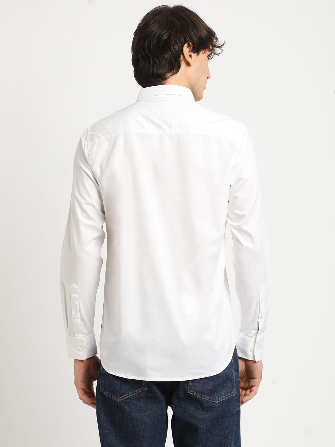 Snowy White Minimalist Plain Shirt