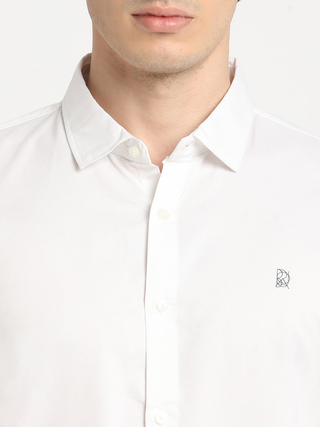 Snowy White Minimalist Plain Shirt