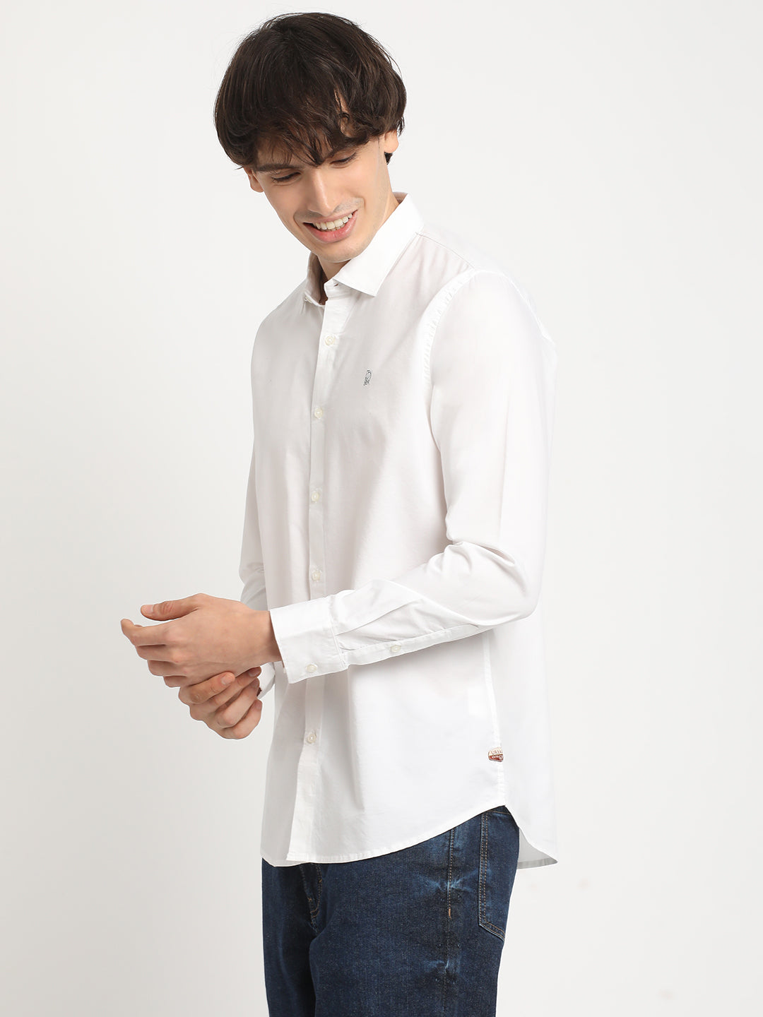 Snowy White Minimalist Plain Shirt