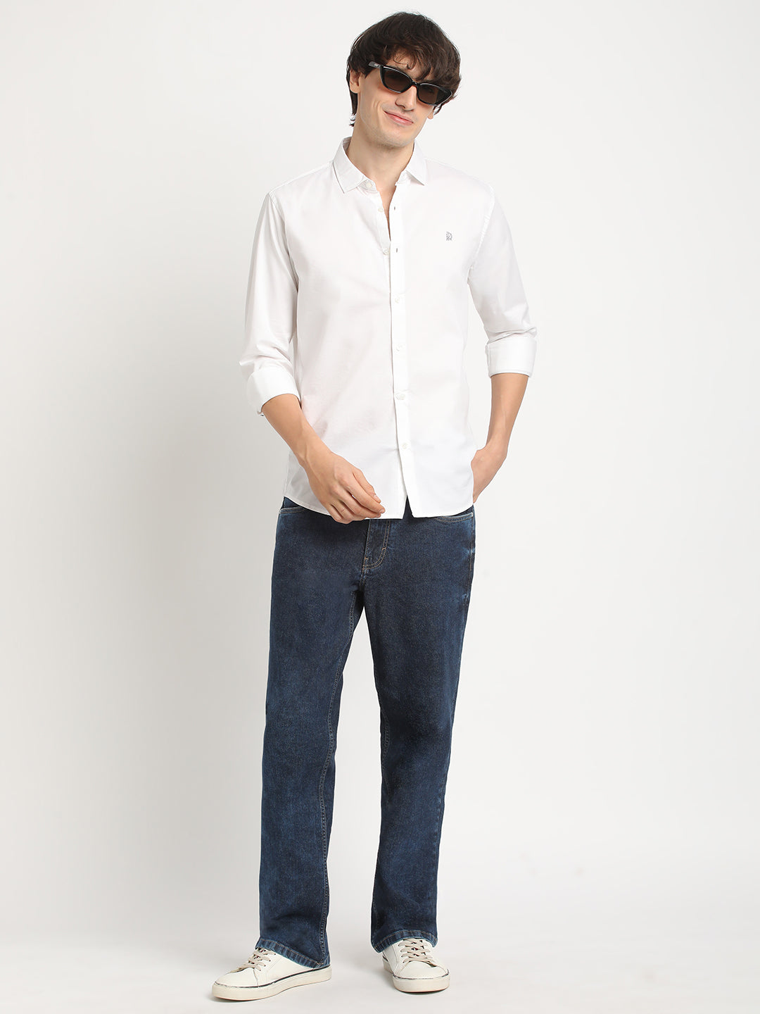 Snowy White Minimalist Plain Shirt