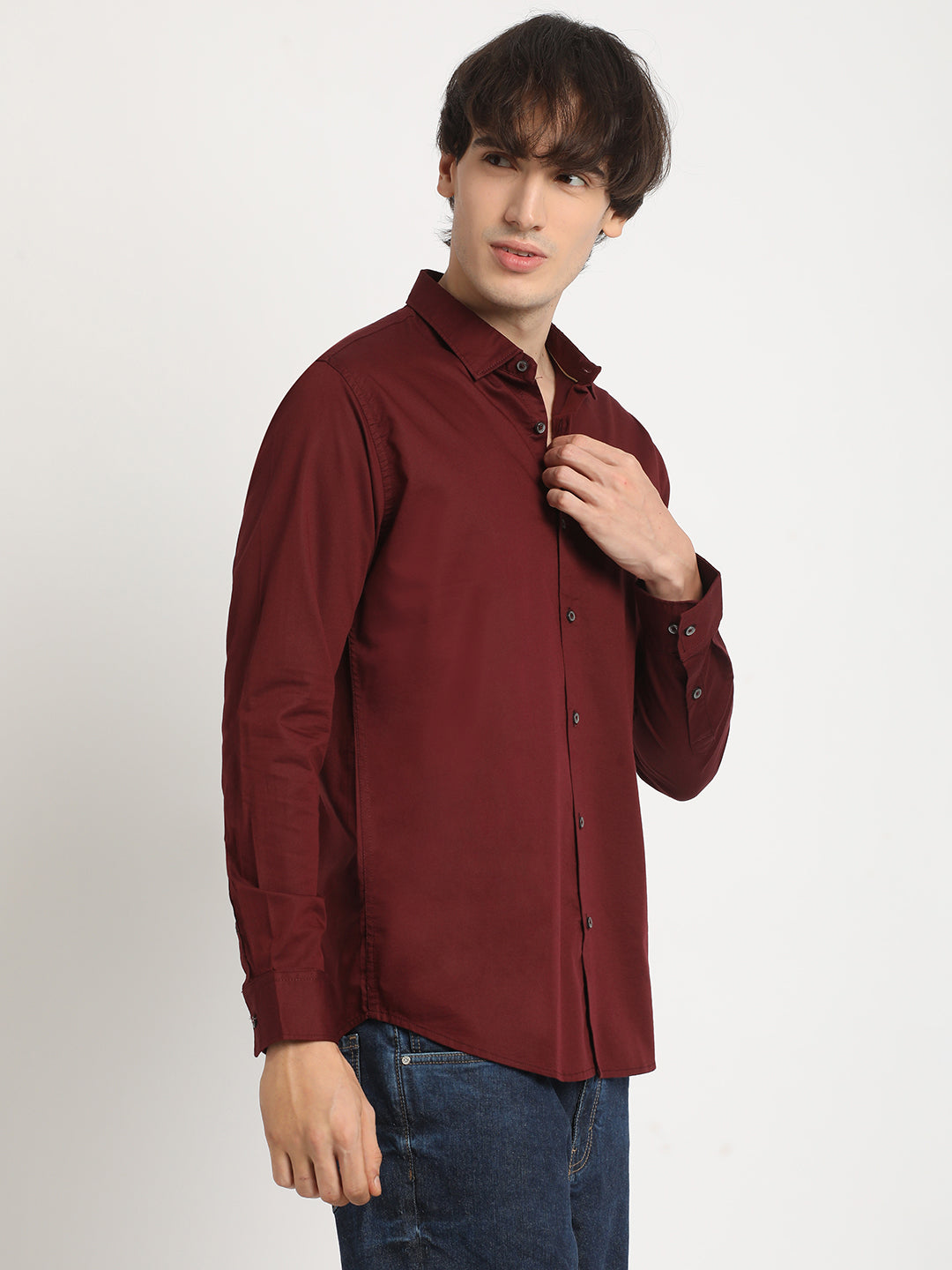 Rich Maroon Everyday Plain Shirt