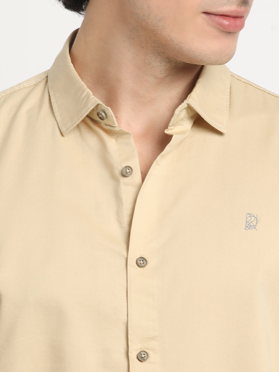 Natural Beige Everyday Plain Shirt