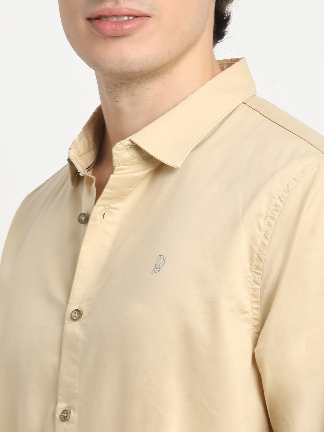 Natural Beige Everyday Plain Shirt