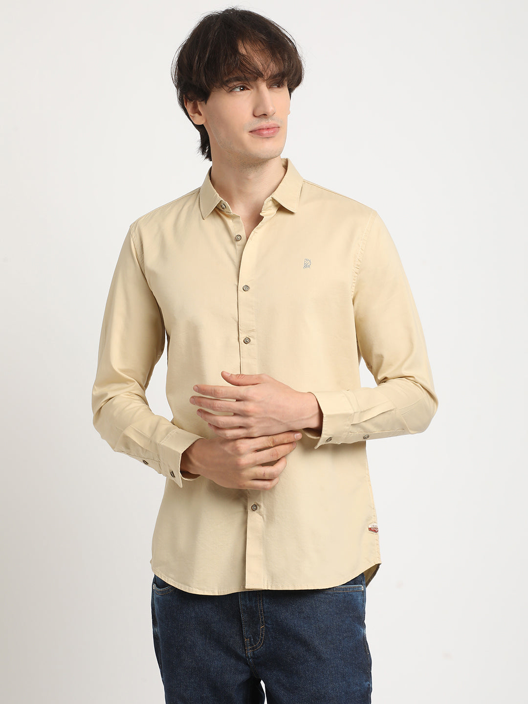 Natural Beige Everyday Plain Shirt