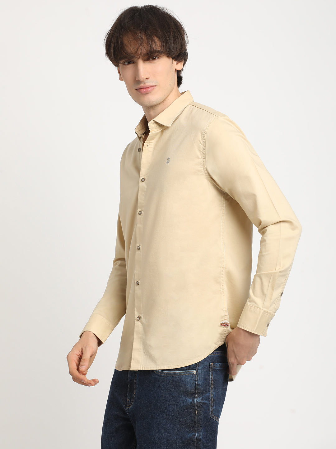 Natural Beige Everyday Plain Shirt