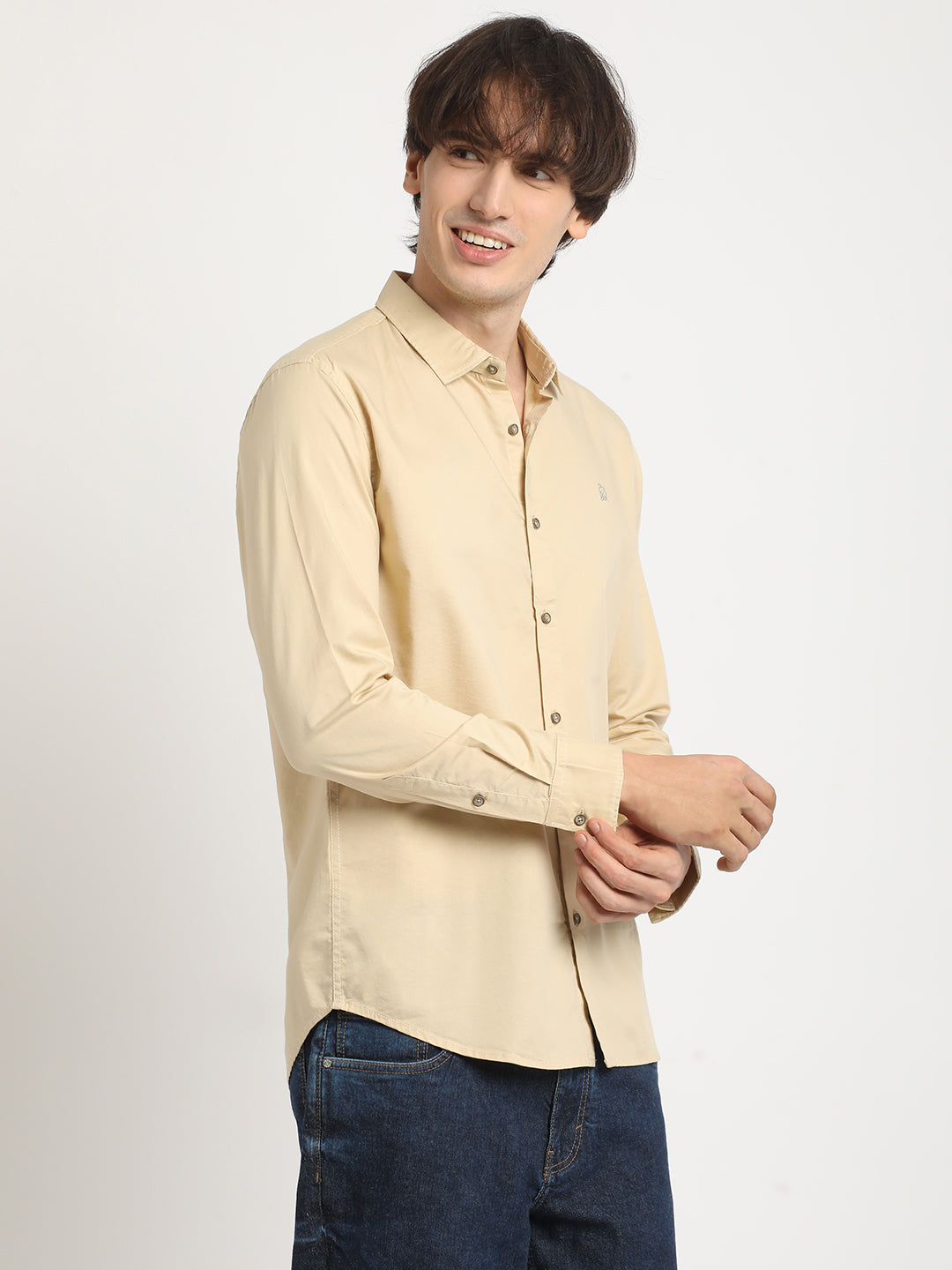 Natural Beige Everyday Plain Shirt