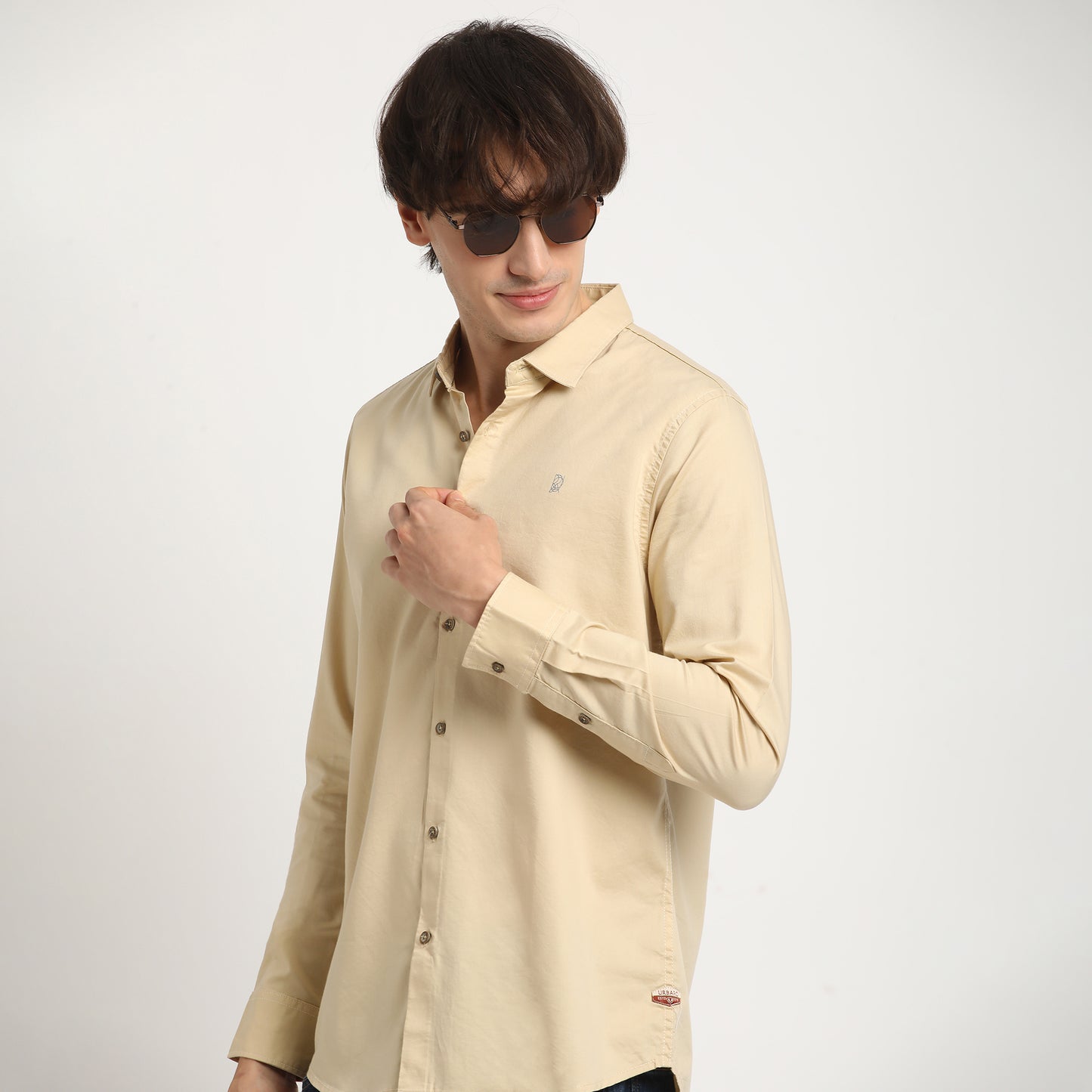 Natural Beige Everyday Plain Shirt