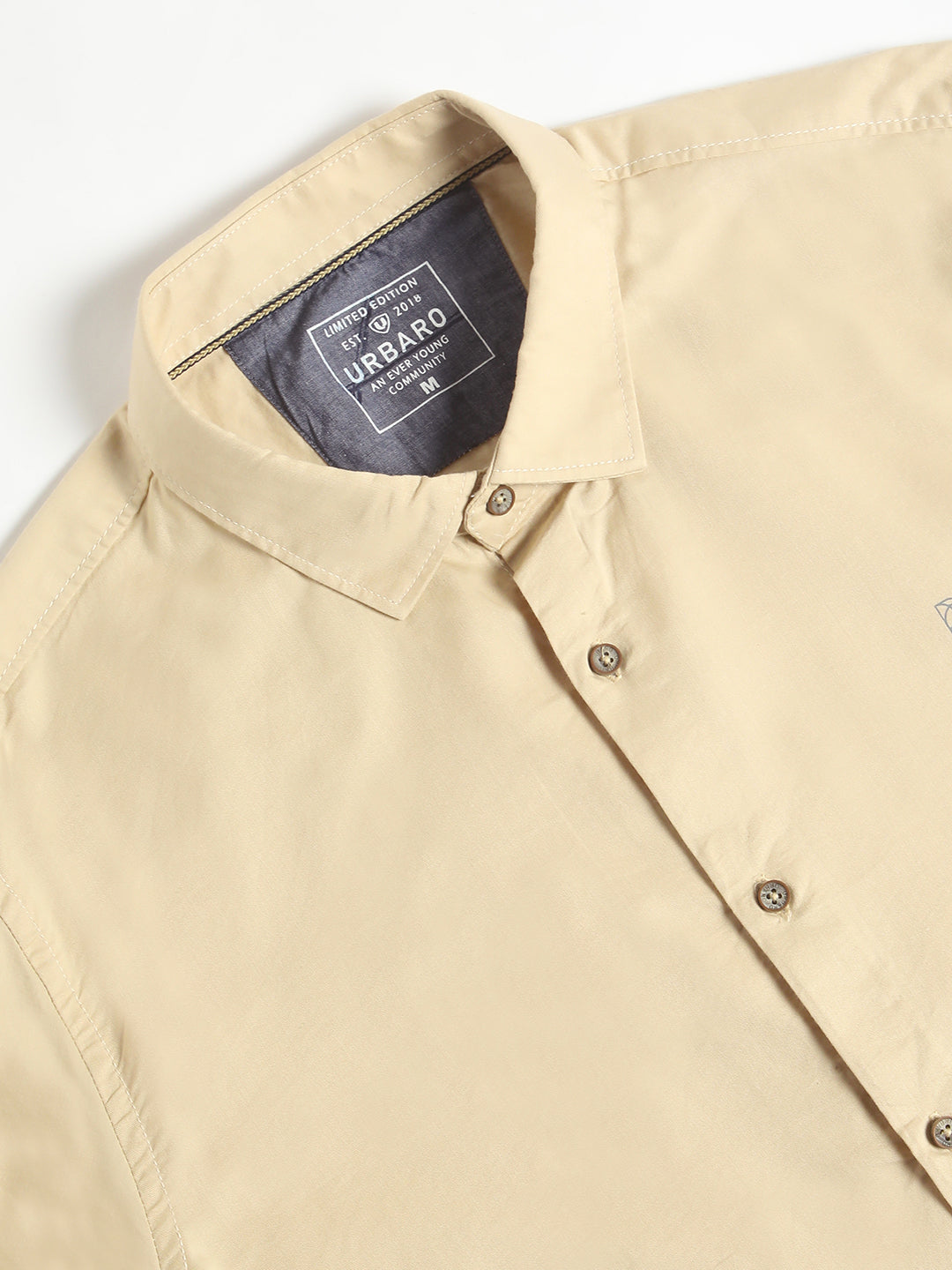 Natural Beige Everyday Plain Shirt