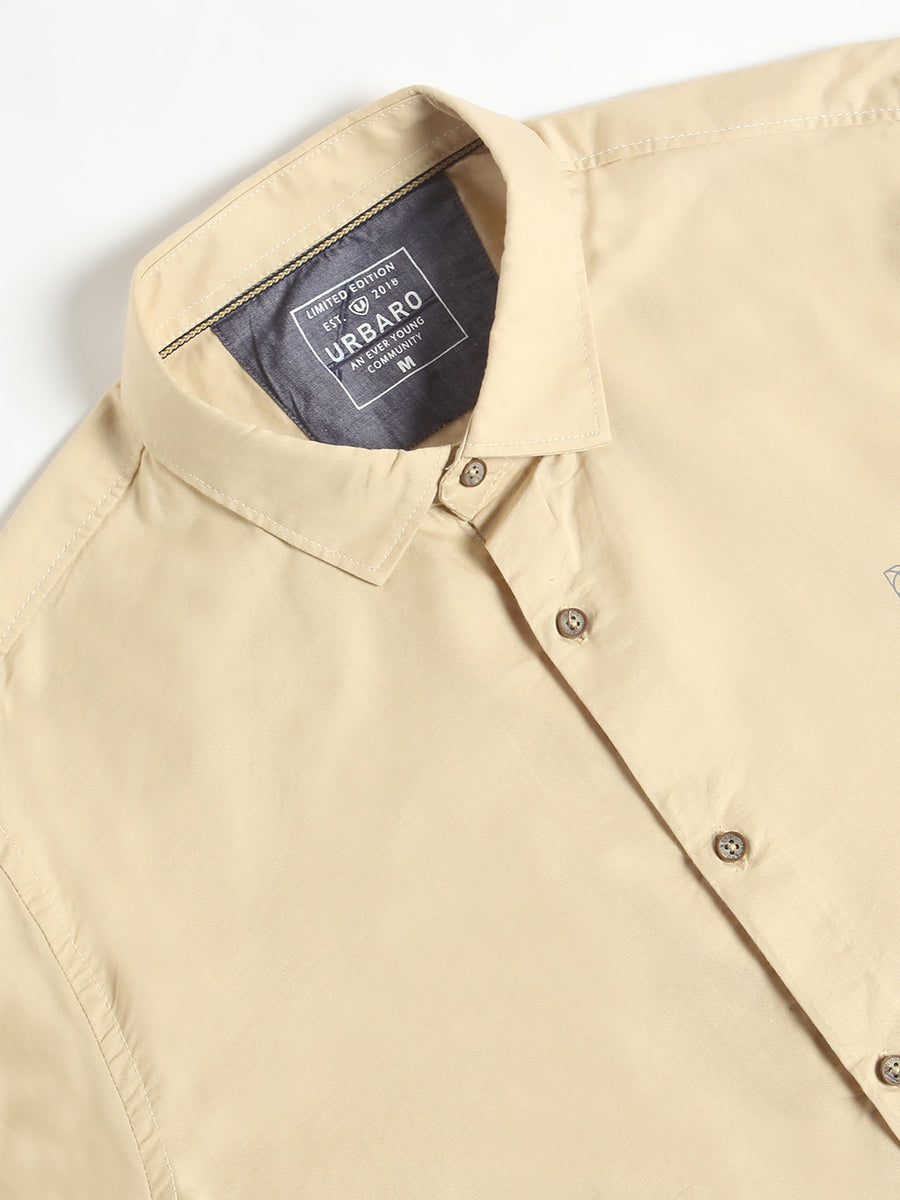 Natural Beige Everyday Plain Shirt