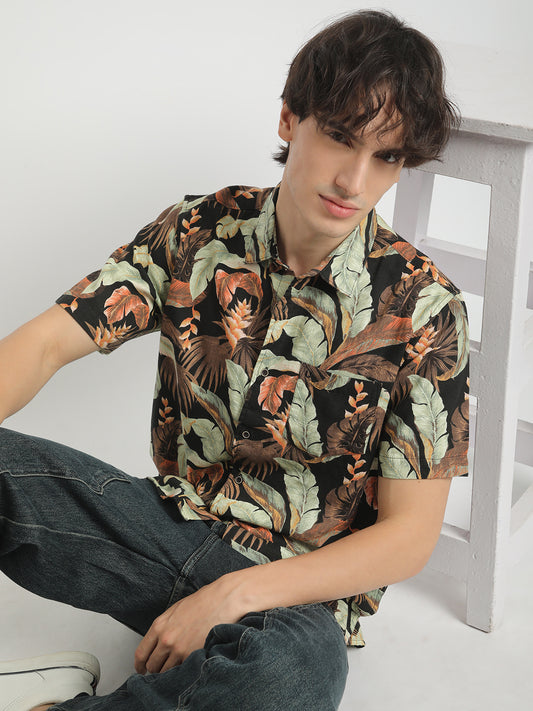 Midnight Tropical Oasis Haven Shirt