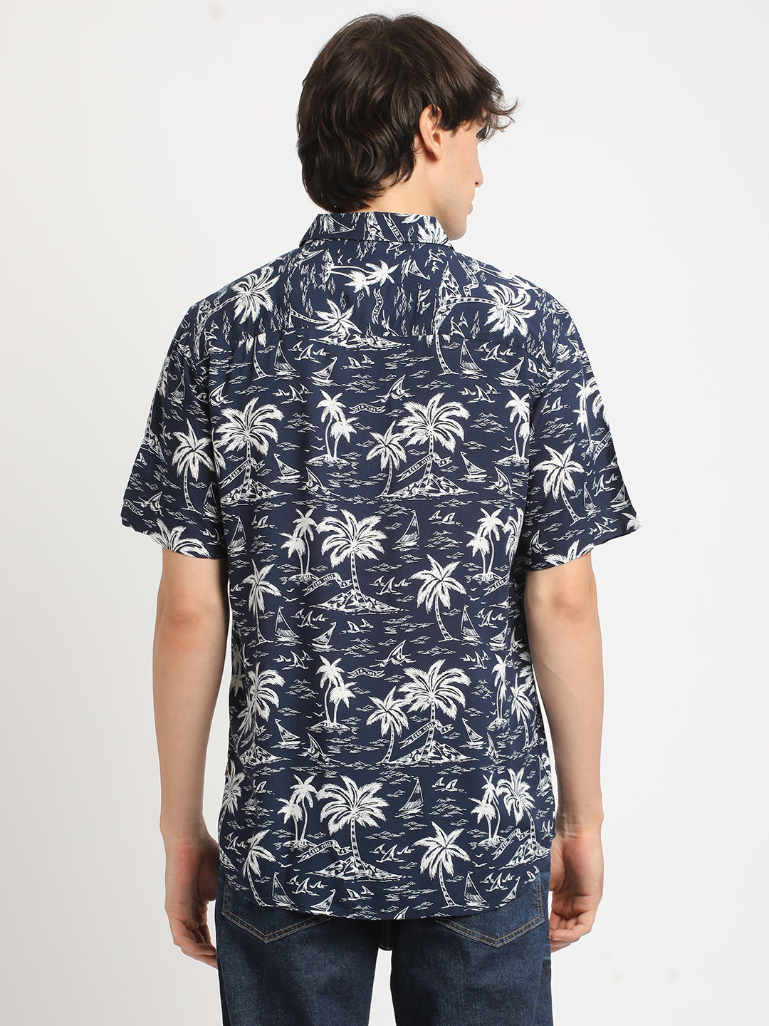 Navy Tropic Daze Sunset Shirt