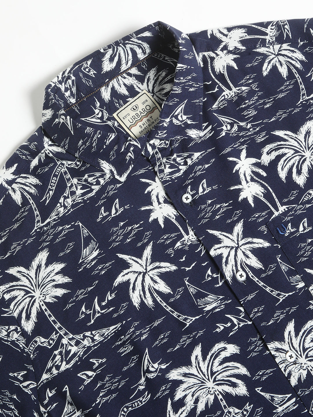 Navy Tropic Daze Sunset Shirt