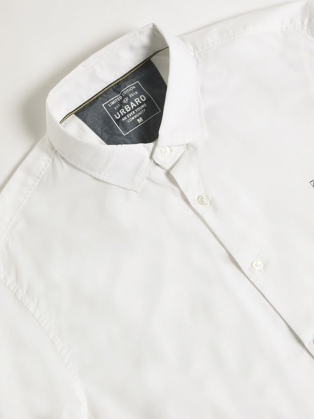 Snowy White Minimalist Plain Shirt