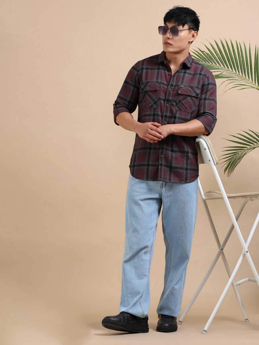 Walnut Grid Check Shirt
