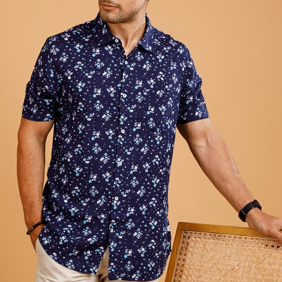 Driftwood Floral Navy Print Shirt