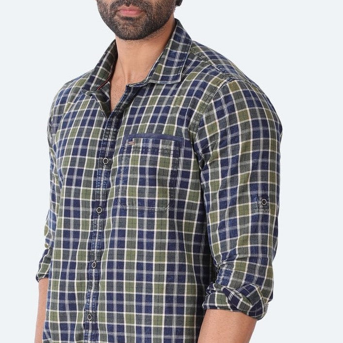 Dark Green Checked Shirt