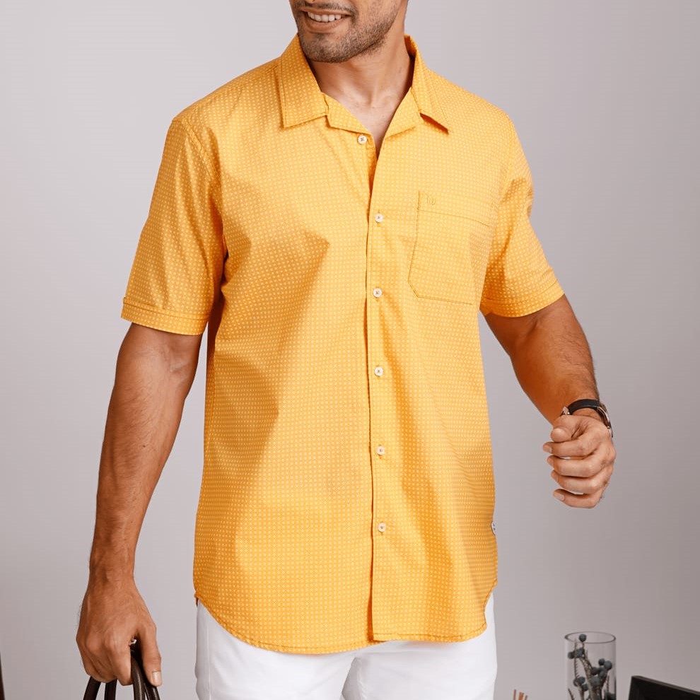 Tropical Yellow  Print Shirt