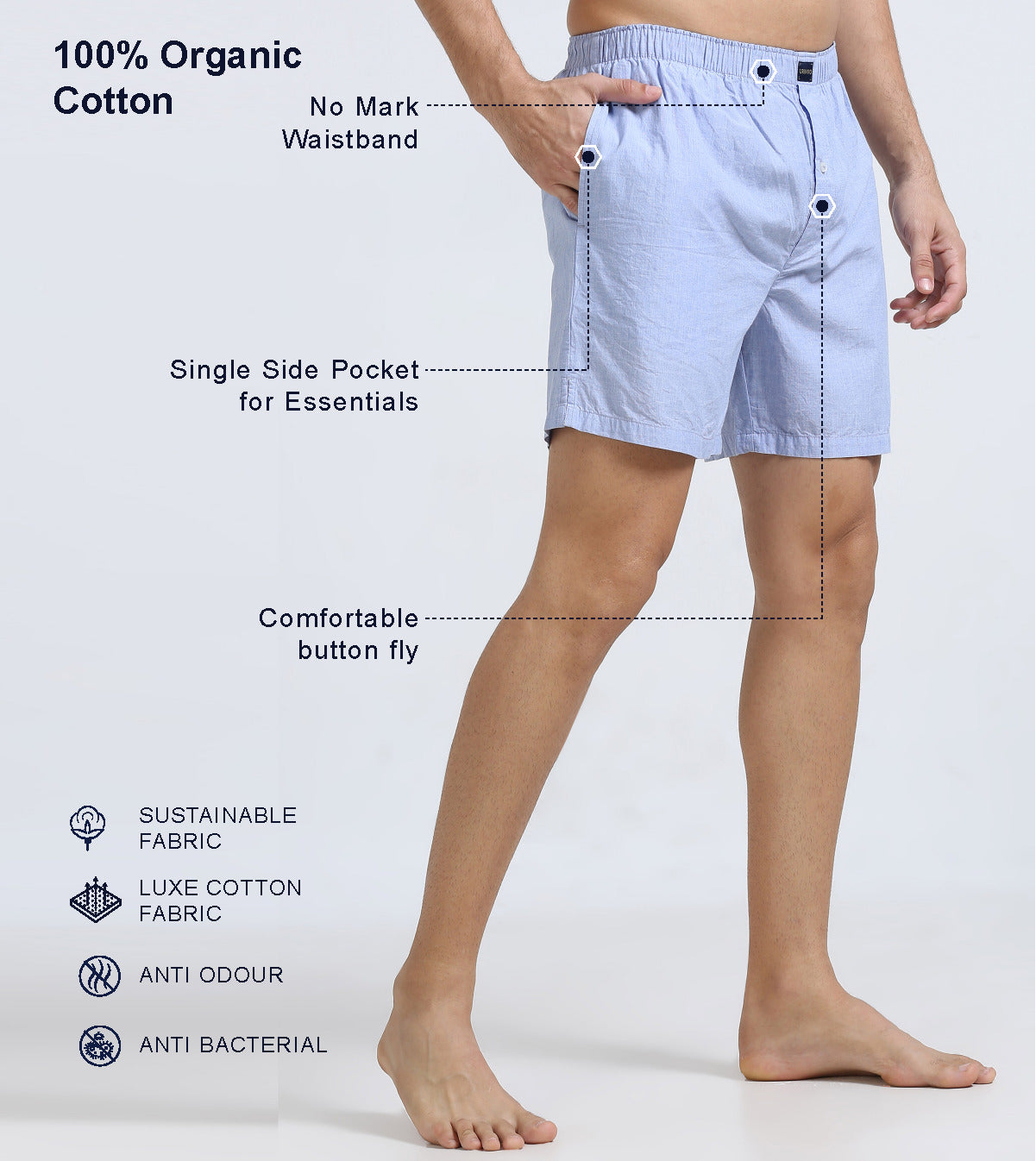 Ocean Blue Essential Boxer Shorts