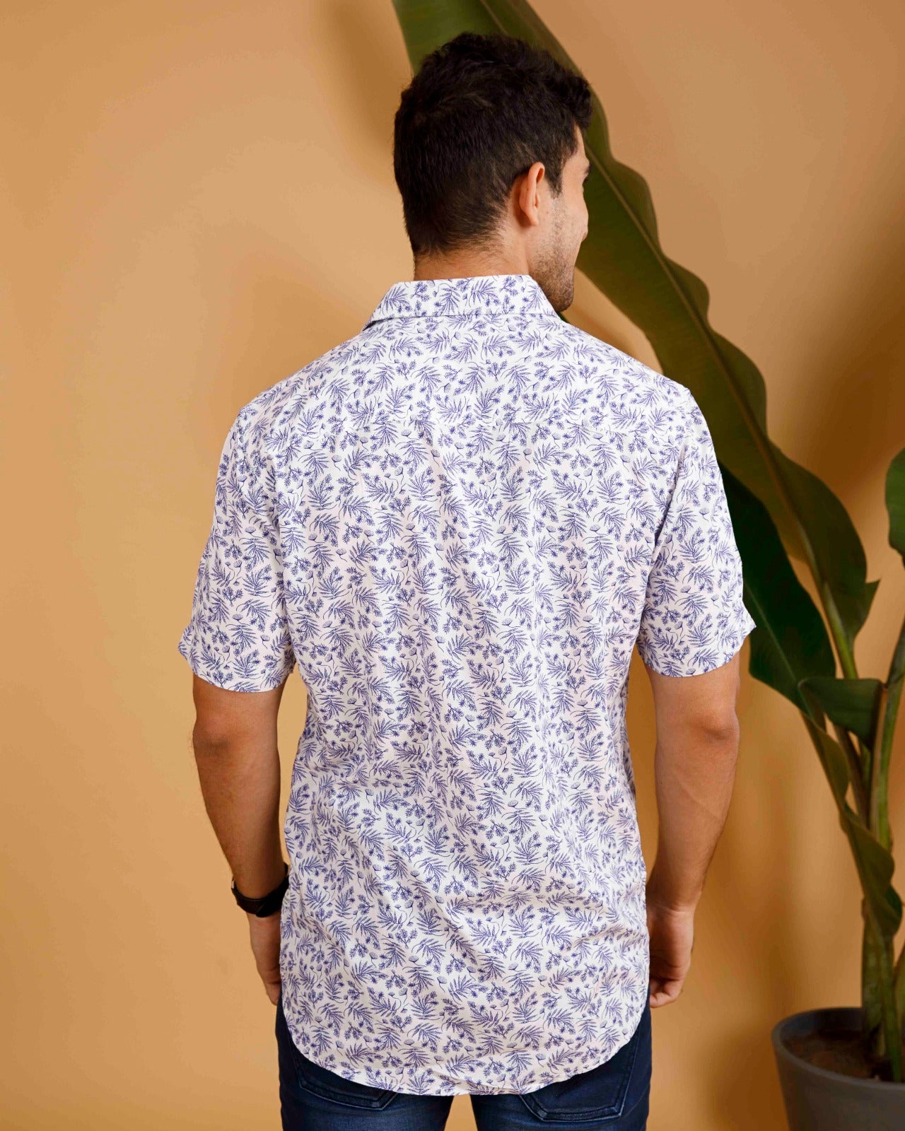 Driftwood Leaf White Print Shirt