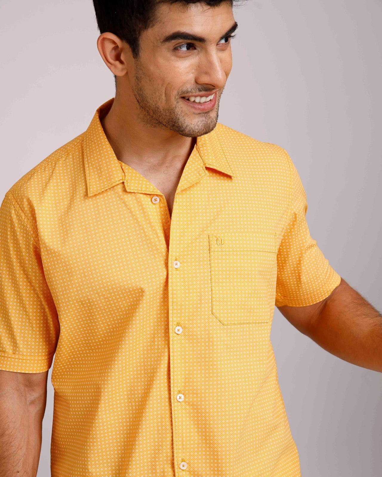 Tropical Yellow  Print Shirt