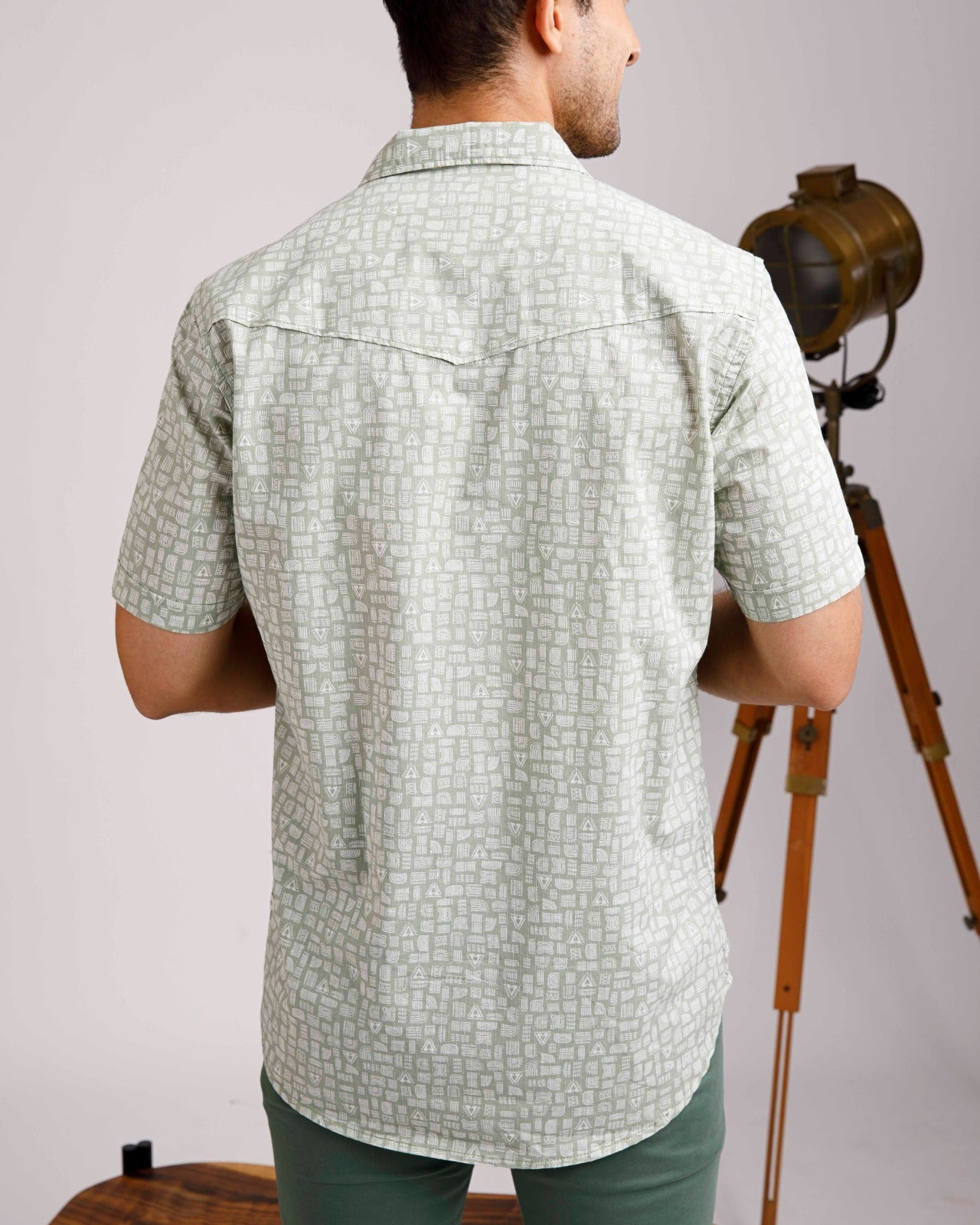 Tropical Green Short Sleeve Print Shirt