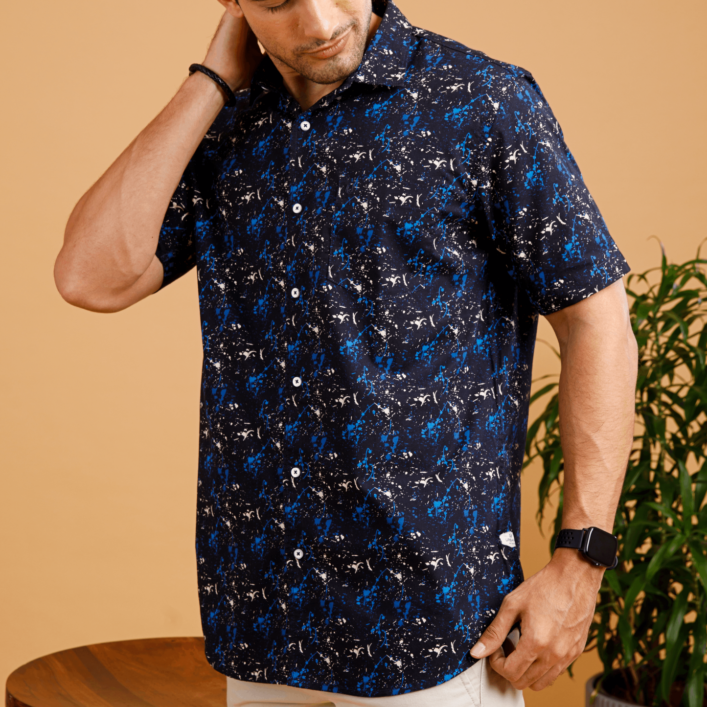 Tropical Black Summer Print Shirt