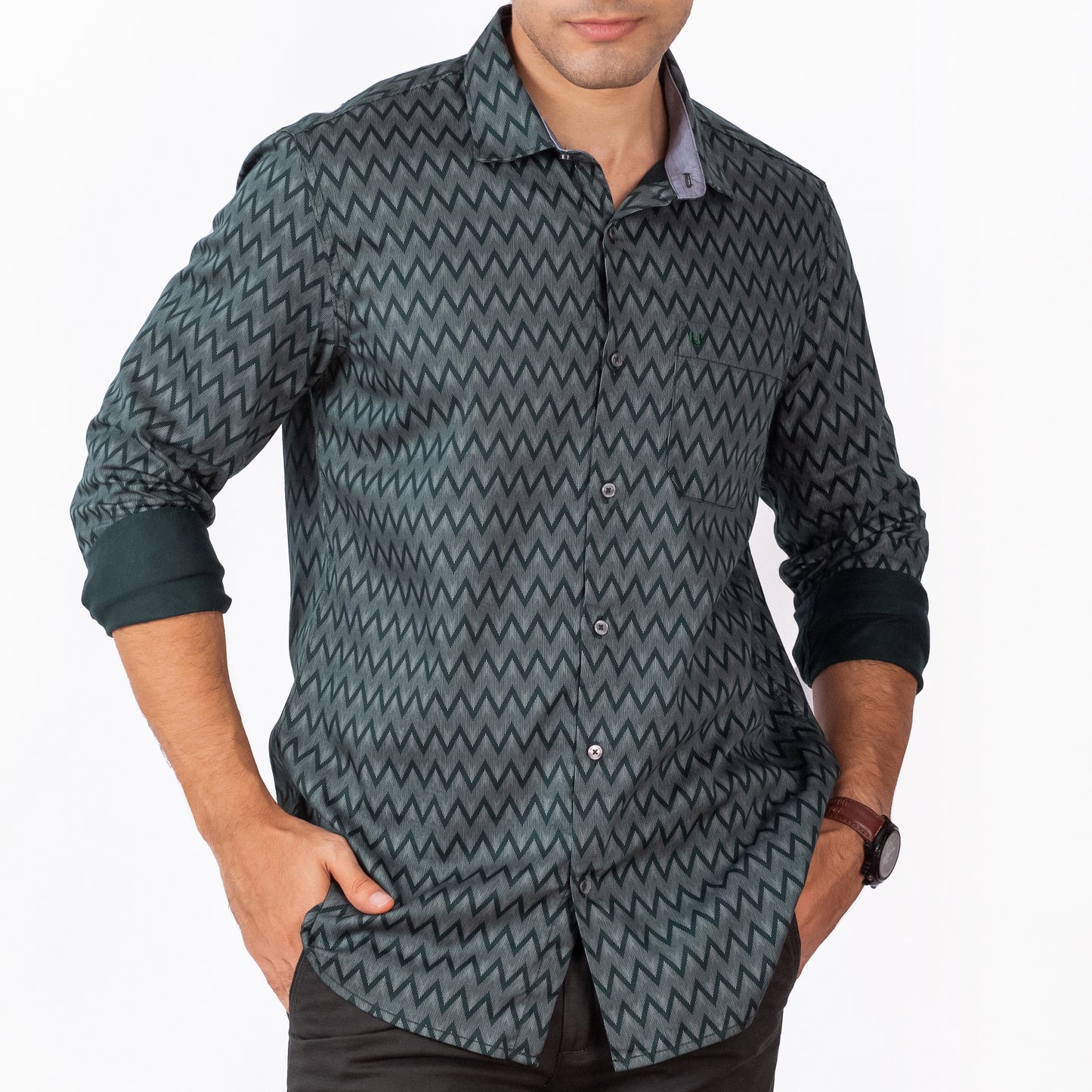 Dark green ZIGZAG Shirt