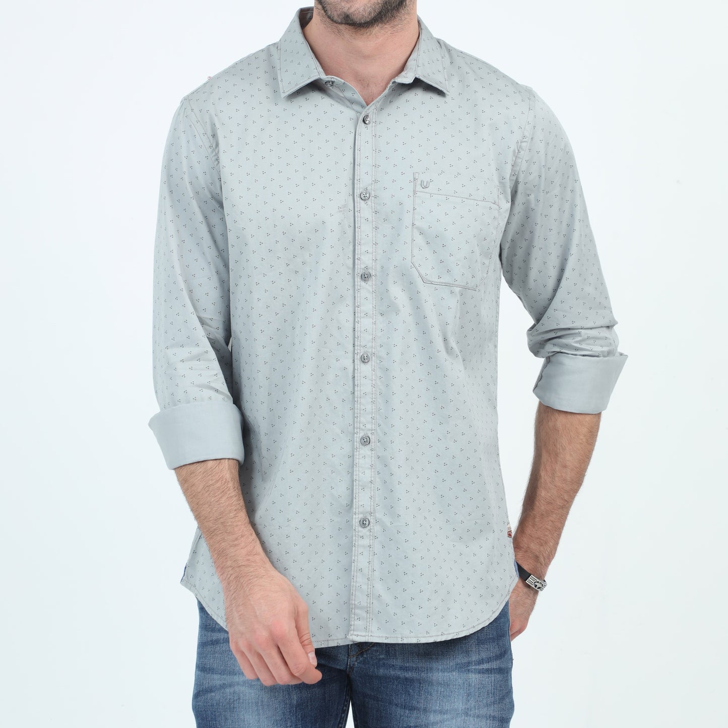 Slate Sketch Symphony Print Shirt