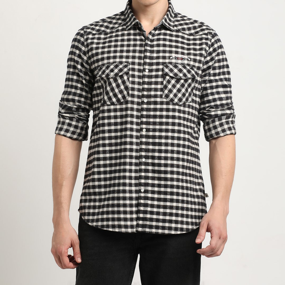 Blackened Check Twin Pocket Shirt