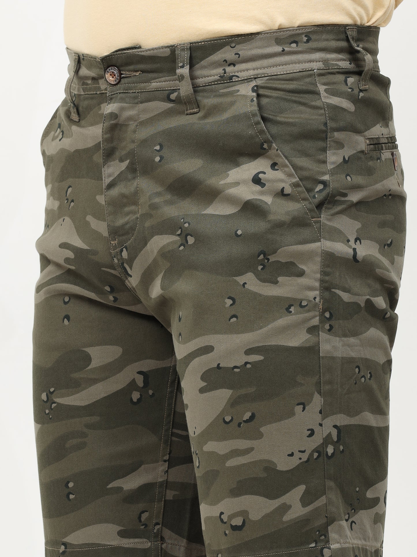 Olive Flatfront Slim Shorts