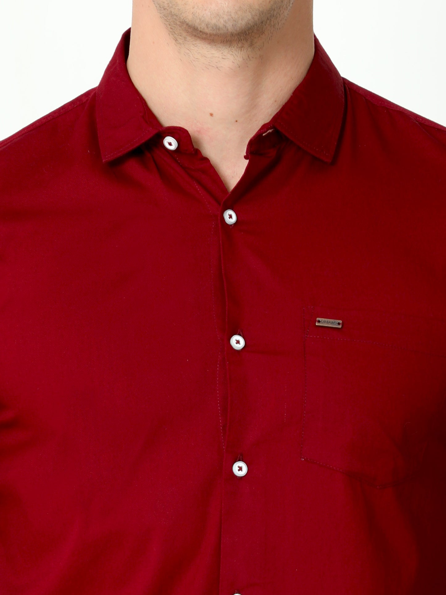 Urbaro Maroon Full Sleeve Plain Shirt