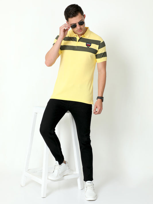 Urbaro Yellow Half Sleeve Polo T-shirt